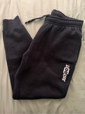 Nike Black Men's Sweatpants with 'JUST DO IT' Patch